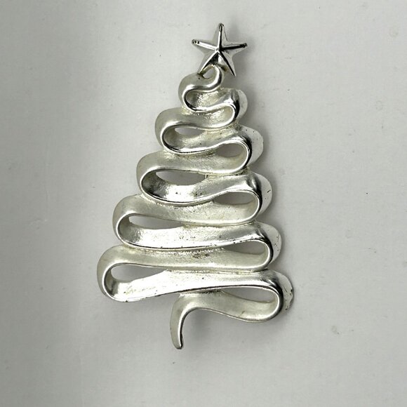 Vintage Christmas Brooch Lot Danecraft & NR Signed Reindeer, Trees, Wreath - Picture 5 of 10